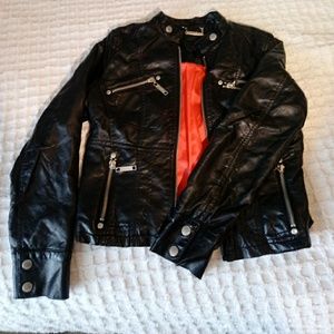Faux leather biker jacket